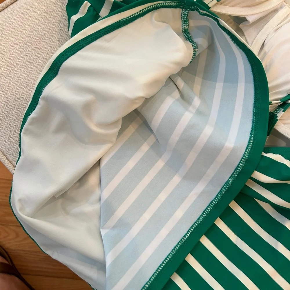 Lands' End Green and white Tankini swim Top SZ 18 XL - Picture 5 of 5